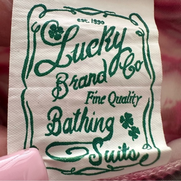 Vintage Lucky brand Womens Small Tie Dye Low Rise Bikini Bottoms Swimsuit Pink - Picture 3 of 4